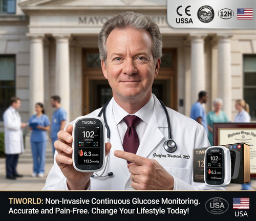 🔥Final 2 Hours : Only Limited Stock Left🏆TIWORLD™ Non-Invasive Blood Glucose Monitor – 5 Seconds 99% Accuracy （Mayo Clinic Recommended）